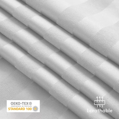 Luxurious Hotel Quality SATIN STRIPE DUVET/QUILT COVER BEDDING SET with Pillowcases All Sizes Bedding Set - 3pcs Hypoallergenic Satin Stripes Microfiber Duvet Quilt Cover with Pillow Cases - Soft Comfortable, Durable Breathable & Anti-Wrinkle Duvet Cover