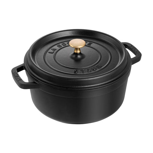 STAUB Cast Iron round Cocotte in Black 24Cm