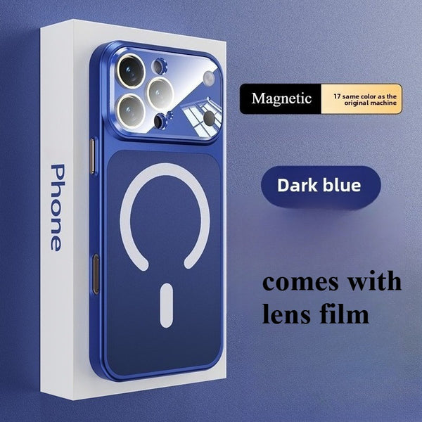 Full Coverage Magnetic Glass Phone Case Shockproof Drop Protection Ultra Thin Matte Finish Compatible with iPhone 17 16 15 Pro Max Series Models