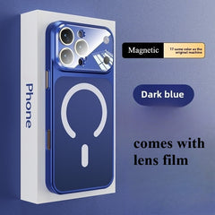 Full Coverage Magnetic Glass Phone Case Shockproof Drop Protection Ultra Thin Matte Finish Compatible with iPhone 17 16 15 Pro Max Series Models