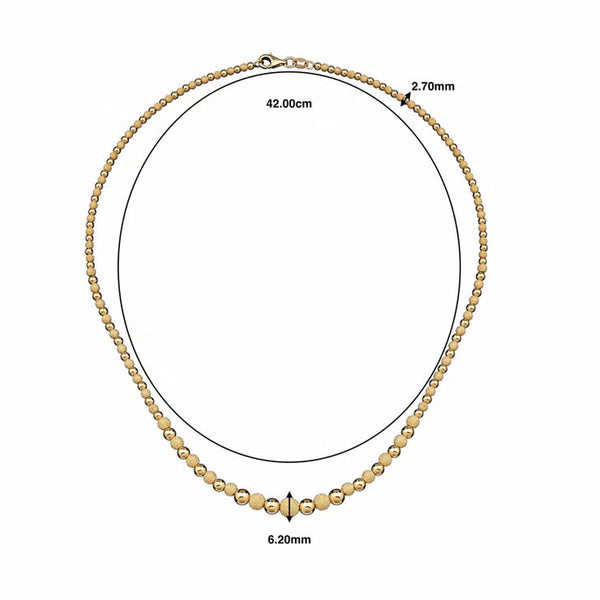 18Ct Yellow Gold Shiny Bead Necklace