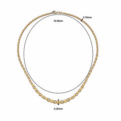 18Ct Yellow Gold Shiny Bead Necklace