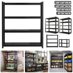 Heavy-Duty Shelving Unit Capable of Holding 1360.78 KG, Designed for Metal Shed Storage. Available in 3, 4, Or 5 Tiers, These Garage Shelves Are Perfect for Organizing Your Warehouse, Workshop, Standing Shelf
