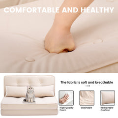Folding Sofa Bed Adjustable Lazy Tatami Sofa Convertible Floor Couch 5 Levels Adjustable Backrest Lounge Chaise for Living Room Bedroom Guest Room