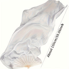 Graceful White Belly Dance Fans, Perfect for Rhythmic Dance, Featuring a Universal Design for Both Left And Right Hands, Making Them an Excellent Option for Festivities, Shows, And Cultural Events