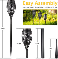 Geemoo 6 Pack Solar Flickering Dancing Flame Lights Waterproof Solar Torch Lights for Outdoor Garden Patio Pathway Yard Driveway Halloween Decorative