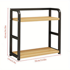 Two-Tier Dish Drying Rack for The Kitchen, Spice Organizer with Hooks And Adjustable Shelf, Freestanding Kitchen Storage Unit for Dishes, Cups, And Cutting Boards