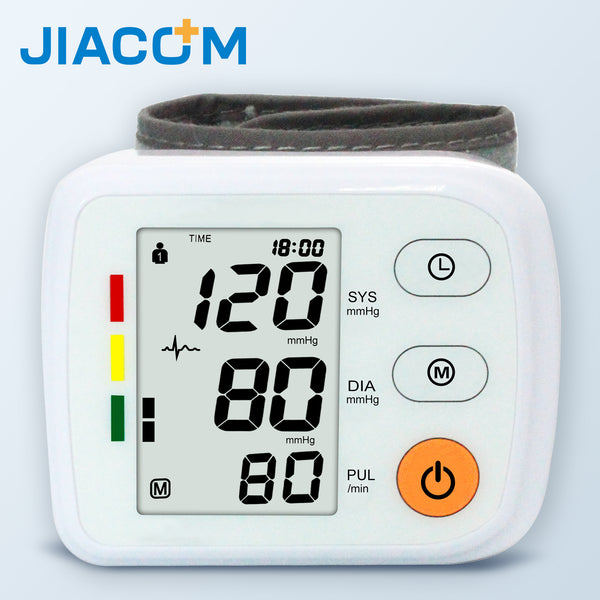 JIACOM Digital Blood Pressure Monitor with Pulse Rate Detection - Adjustable Wristband, Soft LCD Display, Battery Powered, Easy-to-Use for Adults & Teens, Voice Broadcast Function, Blood Pressure Wristband | Sleek White Design | Soft Fabric, Blood Pressur