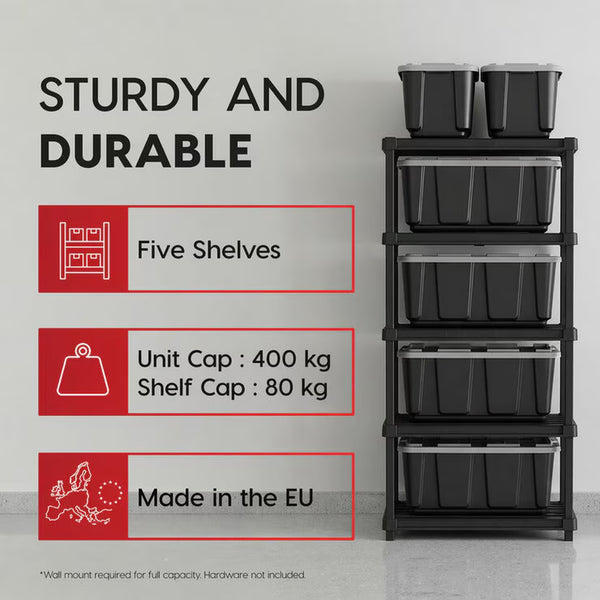 IRIS OHYAMA 5-Tier 191 X 91.5 X 45 Cm Utility Storage Rack