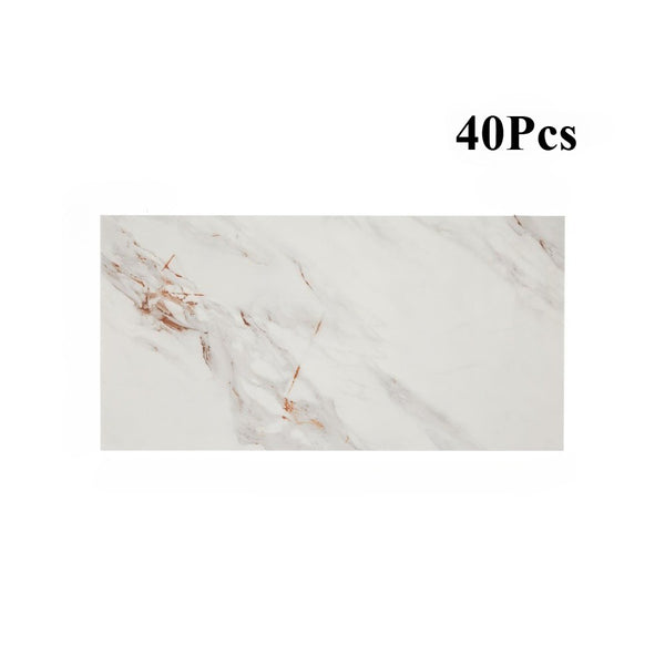 10/20/30/40 Pack Luxury Marble Effect Self-adhesive Floor Tiles 60x30cm, 2mm Thicken Vinyl Flooring Tiles Wall Stickers, Removable PVC Wall Decals, Suitable for Living Room, Bedroom, Kitchen Backsplashes, Bathroom, Office, Background Walls, Easy To Instal