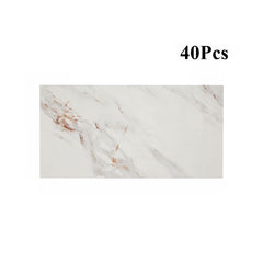 10/20/30/40 Pack Luxury Marble Effect Self-adhesive Floor Tiles 60x30cm, 2mm Thicken Vinyl Flooring Tiles Wall Stickers, Removable PVC Wall Decals, Suitable for Living Room, Bedroom, Kitchen Backsplashes, Bathroom, Office, Background Walls, Easy To Instal