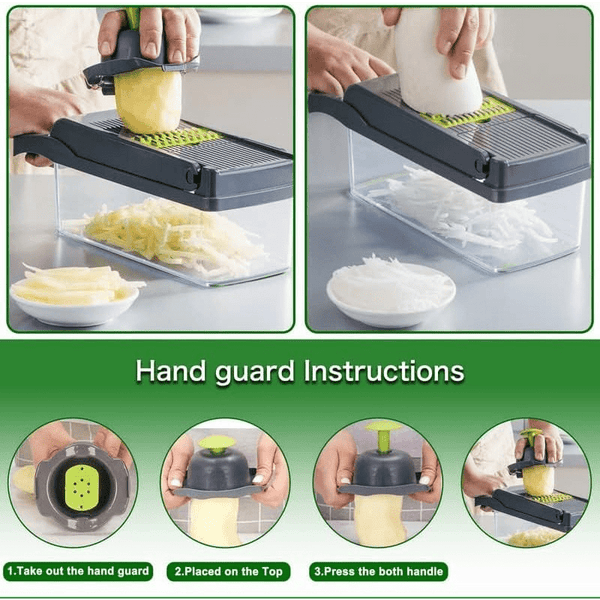 14-in-1 Safe Chopper Vegetable Cutter, Onion Chopper, Veggie Chopper, Chopper, Food Chopper, Food Chopper Manual Hand, Vegetable Slicer, Vegetable Chopper, Kitchen Gadgets, Vegetable Cutter