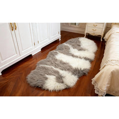 Fluffy Faux Sheepskin Rug 60 x 180 cm, Soft Shaggy Runner Rug for Bedroom and Living Room, Washable Non Slip Faux Fur Carpet