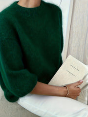 Women's Plush Sweater, High-Quality Alpaca Alpaca Material, Elegant Women's Wear, Essential for Outings, Comfortable and Fitted, Autumn and Winter