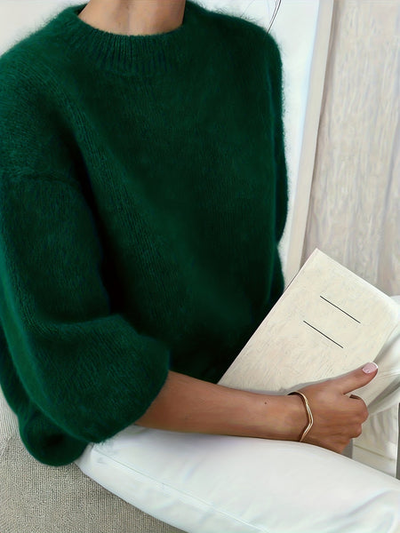 Women's Plush Sweater, High-Quality Alpaca Alpaca Material, Elegant Women's Wear, Essential for Outings, Comfortable and Fitted, Autumn and Winter