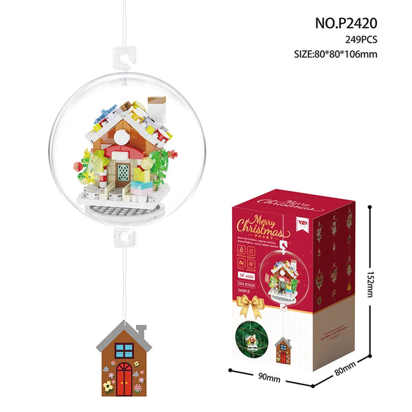 Christmas Pendant Ball Building Blocks Mini Bricks Bell Snowman Santa Claus Christmas Tree Decorations for Home Christmas Gifts