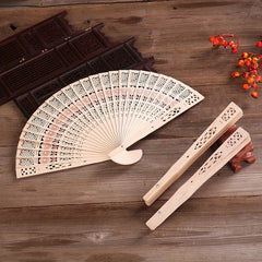 3pcs Sunflower Sandalwood Fans Hand Held Folding Fans Wooden Openwork Personal Handheld Folding Fans for Shower Wedding Party Favors