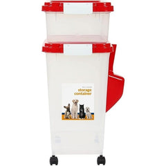 Prime Paws 3-Piece Pet Food Storage Container – Airtight Pet Food Container with Plastic Measuring Scoop, Dry Food Dispenser for Pets, Dogs, Cats, and Animals