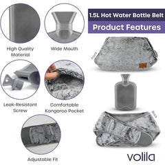 Wearable Hot Water Bottle Belt 1.5L – Wrap Around Hot Water Bottle for Period Pain Relief, Back Pain & Cramps – Adjustable & Washable