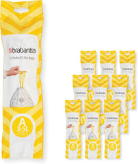 Brabantia Perfectfit Bin Liners (Size G/23-30 Litre) Thick Plastic Trash Bags with Tie Tape Drawstring Handles (40 Bags)