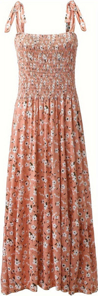 Women's suspender patchwork printed irregular strapless dress