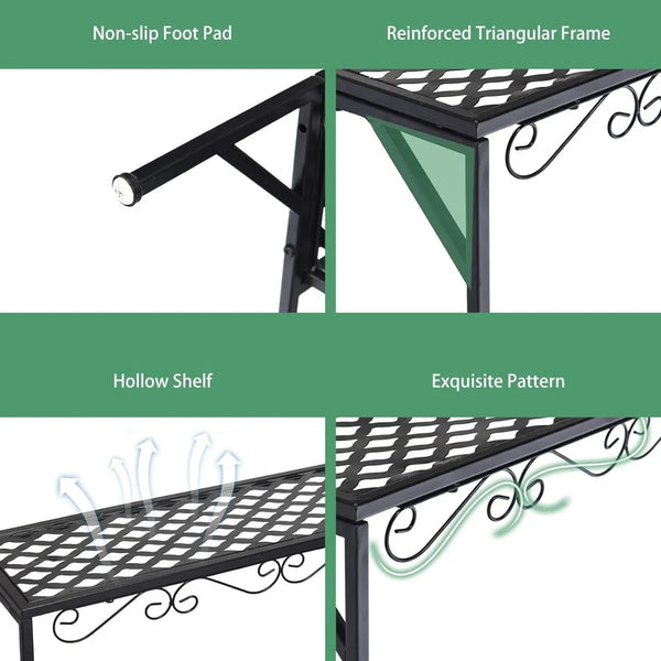 3 Tiers Plant Stand for Garden Patio Balcony