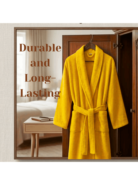 Mens and Ladies Shawl Collar Bathrobe 100% Egyptian Cotton Unisex Shawl Collar Dressing Gown Terry Towelling Bathrobe One Size