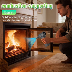 Compressed Air Dust Collector, 120W High-power Violent Fan, Built-in 2400mAh Battery Rechargeable Air Blower, with 140, 000 Rpm High-speed Turbine Fan, with 3 Speed Settings, Handheld Hair Dryer, Suitable for Computer Keyboards, Cars, Homes.