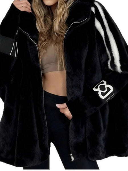 Women'S Fashion Casual Loose Hooded Patchwork Coat for Autumn 2025