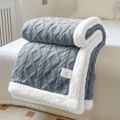 Throw Blanket - Fluffy Soft Cosy Winter Blankets, Thick Warm Throws for Sofa Bed Office Travel Christmas Gift White, Beige, Light Grey, Light Blue, Dark Grey & Dark Blue