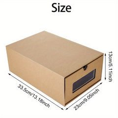 10pcs Cardboard Shoe Box Stackable Storage Box Visual Multi-Purpose Storage Box for Home Office Organization and Storage