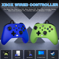 FOIRCEADAL 2 Pack Wird Controller for Pc/Xbox-One/X/S [Need Windows Upgrade Built Adaptive Gaming Turbo/Vibration/Gyro/Wake-Up Function 3.5 Mm Audio