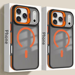 Phone Case: New Unique Flip Bracket Metal Bracket Color Anti Slip Protection Phone Case for iPhone 17 Air 16 15 14 13 12 11 Pro Max Plus Frosted Matte Translucent Black Shockproof Hard Cover Strong Magnetic Wireless