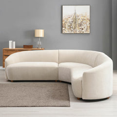 Dolen Beige Fabric 3 Piece Corner Sofa