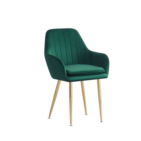 MOF Velvet Dining Chairs Kitchen Chairs Living Room Chairs with Sturdy Metal Legs Reception Chairs with Backrest and Padded Seat