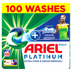 Ariel Platinum + Febreze All in 1 Pods, 100 Wash