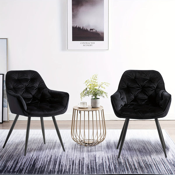 Contemporary Upholstered Velvet Dining Chairs Featuring Armrests, Suitable for Kitchens, Leisure Lounges, Living Rooms, Bedrooms, And Reception Areas