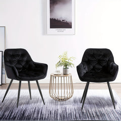 Contemporary Upholstered Velvet Dining Chairs Featuring Armrests, Suitable for Kitchens, Leisure Lounges, Living Rooms, Bedrooms, And Reception Areas