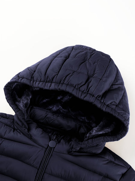 Women's Autumn/Winter Simple Lightweight Hooded Commuter Padded Coat with Pockets