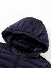 Women's Autumn/Winter Simple Lightweight Hooded Commuter Padded Coat with Pockets