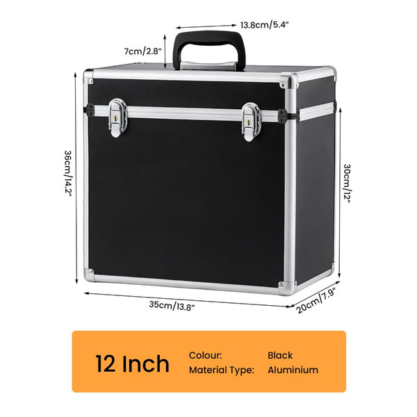 Vinyl Record Storage 12, LP Case Album Collection DJ Carry Storage Cases Lockable Box LP Case Vinyl Record Storage Carry Box Holds up to 50pcs Albums Record Collection Chest