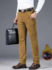 Men's Four-Season Corduroy Slim Fit Straight-Leg Casual Trousers