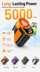 Portable Waist Clip Fan, 5-in-1 Handheld Desk And Wearable Fan, 199 Adjustable Speed Settings, with LED Display, Night Light, Quick Charging, Shock-resistant Design, Father's Day Gift, Suitable for Indoor And Outdoor Cooling