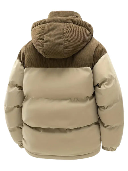 New Men'S Autumn And Winter Thick Corduroy Jacket Casual Warm Coat - Hooded Jacket, Detachable Hood, Warm And Cold-Proof Overcoat, Suitable for Daily And Formal Occasions, Easy-Care Hand Wash Design, Winter Formal Wear, Durable Material