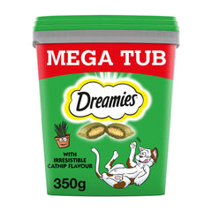 4 x 350g Dreamies Catnip Cat Treats Mega Tubs Cat Biscuits (1.4kg)