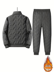 Two-Piece Men'S Casual Suit, Fleece-Lined And Thickened Men'S Jacket And Pants, Heavy And Thick Men'S Top And Bottom, Winter Sports Casual Zipper Cardigan Jacket, Fleece-Lined Warm Jacket, Lamb Fleece Lining, Couple'S Same Style for Men And Women