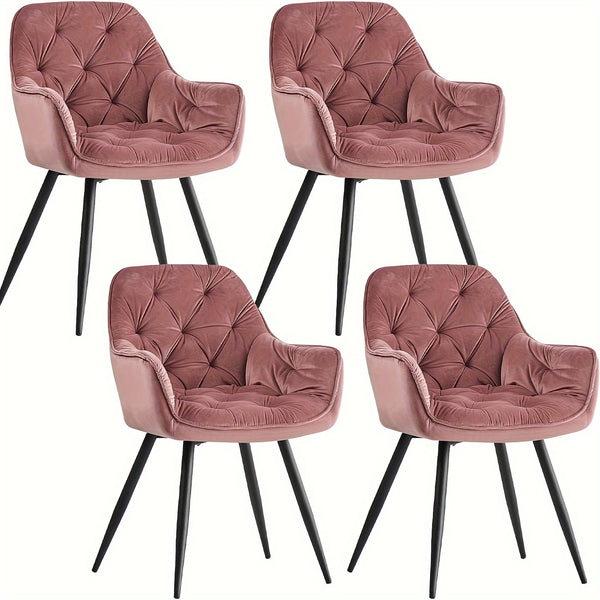 Contemporary Upholstered Velvet Dining Chairs Featuring Armrests, Suitable for Kitchens, Leisure Lounges, Living Rooms, Bedrooms, And Reception Areas