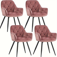 Contemporary Upholstered Velvet Dining Chairs Featuring Armrests, Suitable for Kitchens, Leisure Lounges, Living Rooms, Bedrooms, And Reception Areas
