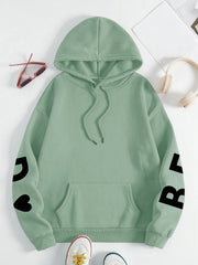 IT's REALLY Print Hoodie, Casual Fashion Sweatshirt, Hooded Pocket Drawstring Sweatshirt for Fall & Winter, Women's Clothing