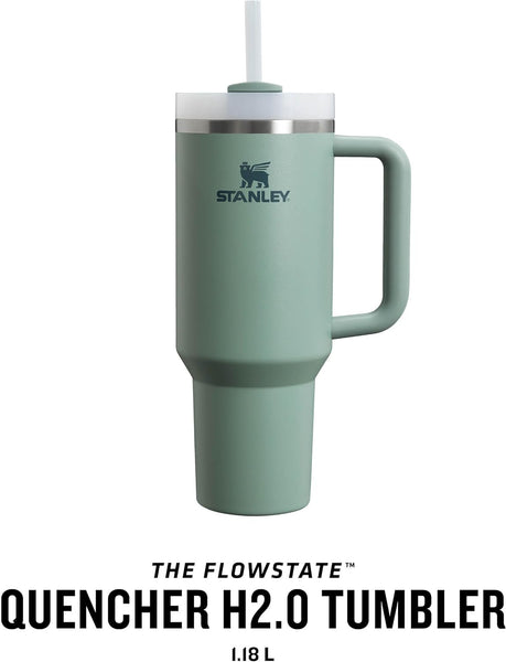 STANLEY Quencher H2.0 Flowstate Tumbler 1.2L - Cold for 11 Hours - Iced for 48 Hours - Metal Water Bottle with Straw, Handle and Lid - Dishwasher Safe - Travel Mug for Cold Drinks